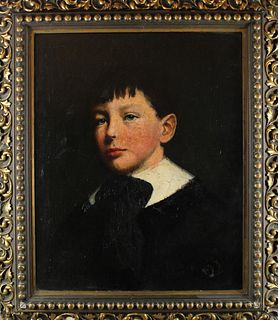 19th C Boston School Portrait of a Young Boy