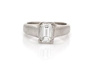A Platinum and Diamond Solitaire Ring, 6.50 dwts.