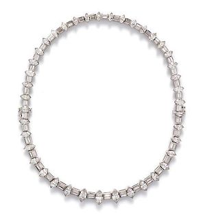 * A Platinum and Diamond Convertible Necklace, 61.20 dwts.
