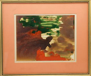 Signed B. Levine, Abstract Oil on Paper
