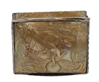 European Mother of Pearl and Silver Box