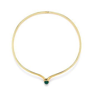 * An 18 Karat Yellow Gold and Chalcedony Neck Wire, Van Cleef & Arpels, 27.80 dwts.