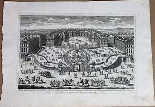 (2) French Engravings of Royal Palaces 1600's