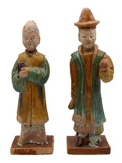 Pair of Chinese Glazed Figures