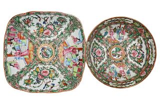 Rose Medallion Plate and Bowl