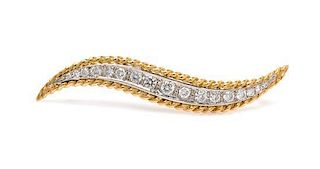 A Yellow Gold, White Gold and Diamond Brooch, Van Cleef & Arpels, Circa 1960, 3.55 dwts.