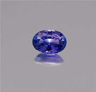 A 6.35 Carat Oval Mixed Cut Color Change Sapphire,