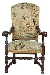 Embroidered Upholstered Arm Chair