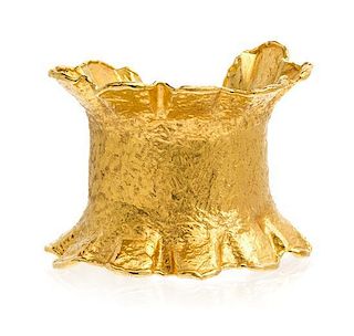 * A 22 Karat Yellow Gold Cuff Bracelet, Jean Mahie, 60.40 dwts.