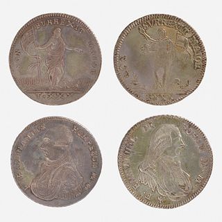 Four Order of Malta 30 Tari Silver Coins