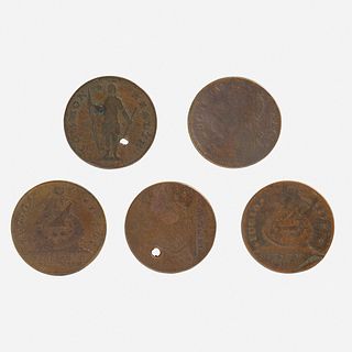 Five U.S. Colonial Issue Coins