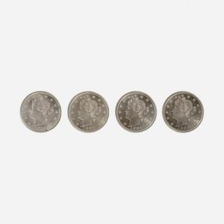 Four U.S. 1883 5C Coins