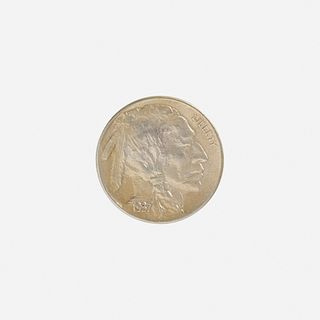 U.S. 1937-D Three Leg Buffalo 5C Coin