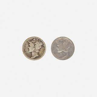 Seventy-six Coin U.S. Mercury 10C Partial Set