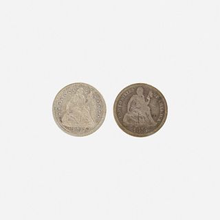 Twenty-five U.S. Seated Liberty 10C Coins