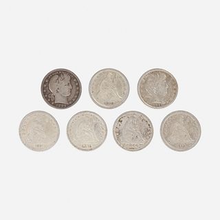 Seven U.S. 25C Coins