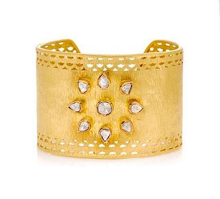 A 22 Karat Yellow Gold and Diamond Cuff Bracelet, Susan Gordan, 40.50 dwts
