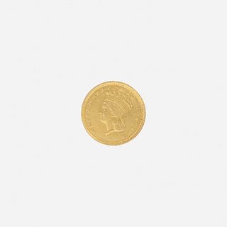 U.S. 1857-C Indian Head $1 Gold Coin