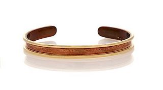 An 18 Karat Yellow Gold and Copper Cuff Bracelet, Sabona For Cartier, 13.40 dwts.