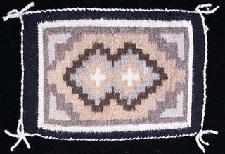 Navajo Two Grey Hills Wool Salesman Sample Rug