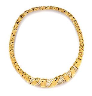 * An 18 Karat Yellow Gold and Diamond Necklace, Jose Hess, 73.30 dwts.