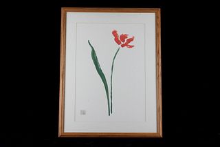 Michaele Vollbracht (1947-2018) Flower Watercolor