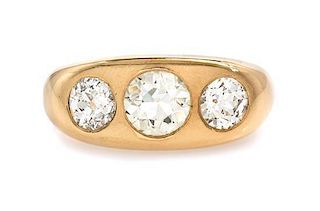 A Yellow Gold and Diamond Ring, 8.60 dwts.
