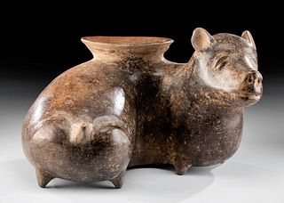 Colima Pottery Dog Vessel - Curved Form