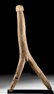 Early 20th C. African Dagari Wood Phallic Figure