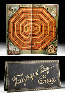 McLoughlin Bros. Telegraph Boy Game Board, 1888