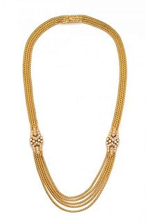 * An 18 Karat Yellow Gold and Diamond Necklace, 20.80 dwts.