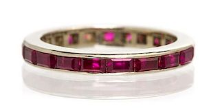 A White Gold and Ruby Ring, 1.20 dwts.