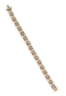 A Yellow Gold and Diamond Bracelet, 15.20 dwts.