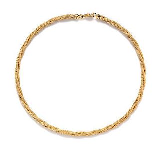 A 14 Karat Yellow Gold Twisted Cable Necklace. 26.50 dwts.