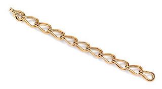 A Yellow Gold Fancy Link Bracelet, 19.20 dwts.