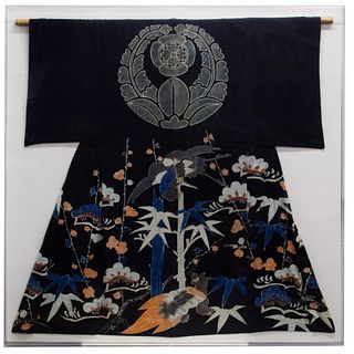 Asian Framed Linen Kimono