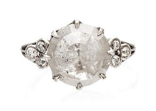 * A Platinum and Grey Diamond Ring, Robin Haley, 2.90 dwts.