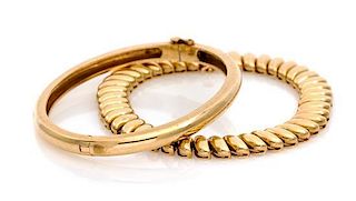 A Collection of 14 Karat Yellow Gold Bracelets, 27.80 dwts.
