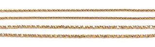 A Collection of Yellow Gold Necklaces, 34.80 dwts.