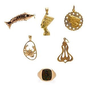 A Collection of Gold Jewelry, 17.40 dwts.