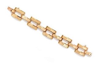 * A Retro Rose and Yellow Gold Bracelet, 23.00 dwts.