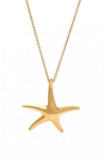 An 18 Karat Yellow Gold Starfish Pendant, Elsa Peretti for Tiffany & Co., Circa 2007, 4.40 dwts.