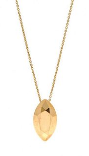 * An 18 Karat Yellow Gold Pendant Necklace, Elsa Peretti for Tiffany & Co., 2.60 dwts.
