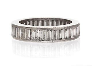 A Platinum and Diamond Eternity Band, 3.50 dwts.