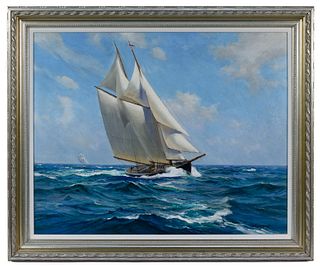 Charles Vickery (American, 1913-1998) 'Steady Wind' Oil on Canvas