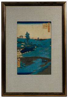 Hiroshige (Japanese, 1797-1858) 'Hiroo' Woodblock Print