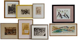 Watercolor, Etching and Print Artwork Assortment