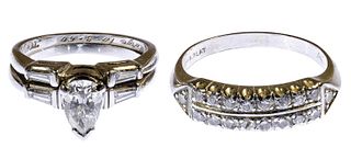 Platinum and Diamond Engagement and Wedding Band Rings