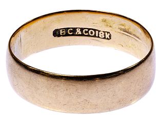 I B C & Co 18k Gold Band Ring