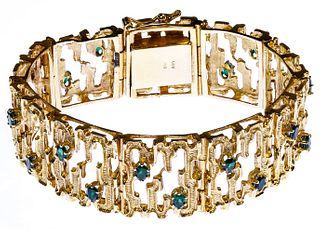 14k Gold and Semi-Precious Gemstone Bracelet